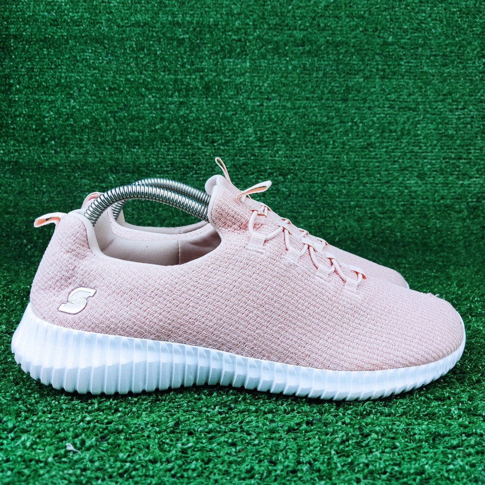 S Sport Skechers Sneakers Women 9.5 Peach F190-2 Slip On Bungee Lace Athletic
